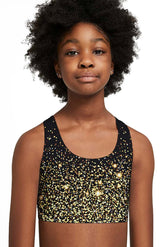 Chichi Stella Black Gold Seamless Racerback Sports Bra Crop Top - Kids - Pineapple Clothing